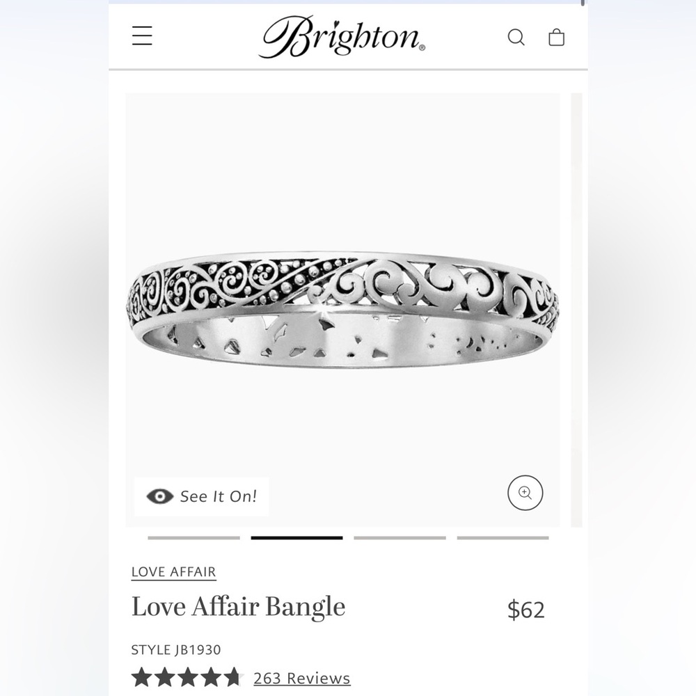 Brighton Silver Scrollwork Bangle Bracelet